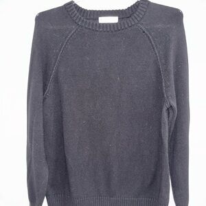 89th + Madison Women’s Knit Pullover Sweater black large crew neck warmth top